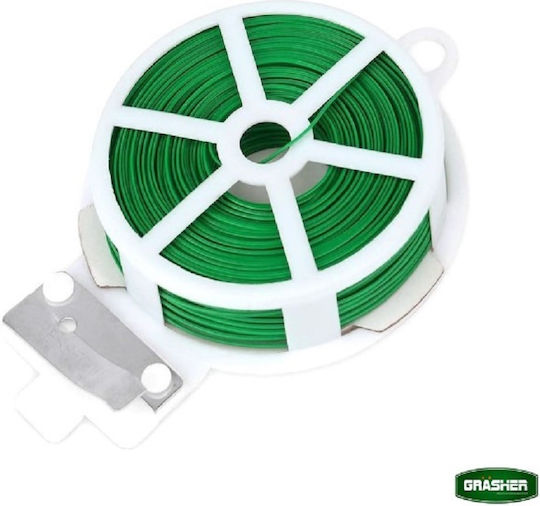 Rolă de sârmă pentru plante acoperită cu plastic Grasher, cu tăietor, 50m 104044