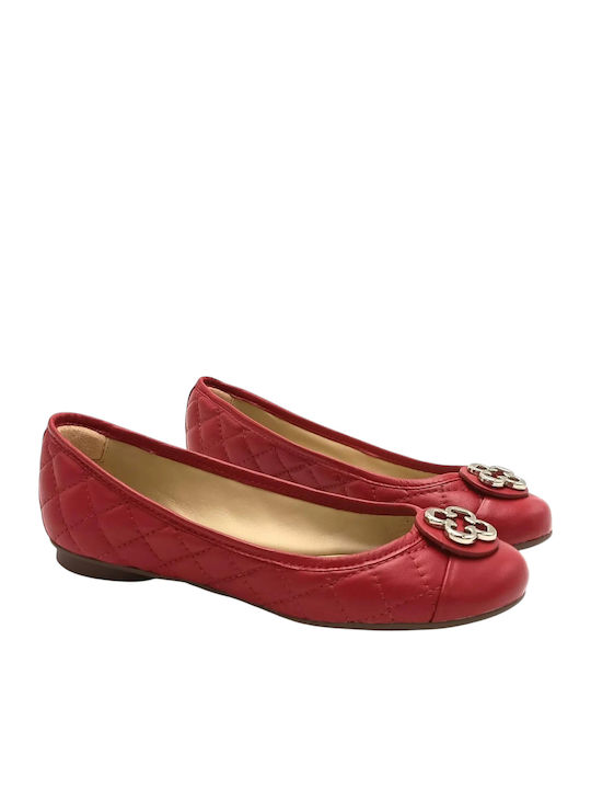 Leather Ballerinas Red