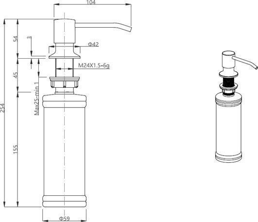 Steiner Dispenser Κουζίνας Πλαστικό Γκρι