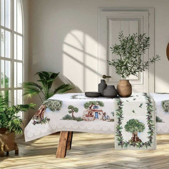 Dimeco Läufer Catania Ecru|Green 45x140cm