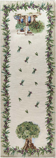 Dimeco Läufer Catania Ecru|Green 45x140cm