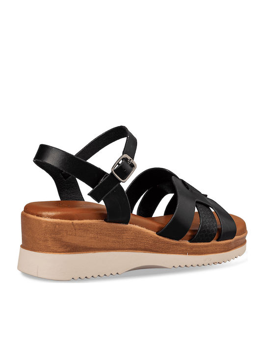 Damen Flache Sandalen Schwarz