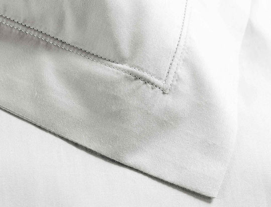 Percaline Pillowcase Douceur D'intérieur Cotton Percale 78tc Oxford Stitching Dimensions 50x70cm White 1644619