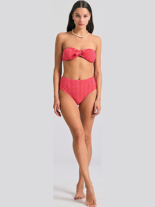 Bikini Slip Hohe Taille Rosa