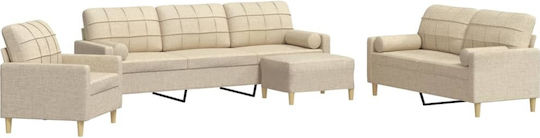 Living Room Furniture Set 3-Seater & Armchair Beige