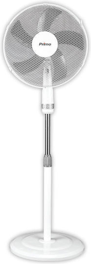 Primo PRSF-80446 Ανεμιστήρας Ορθοστάτης 50W Διαμέτρου 40cm Λευκός