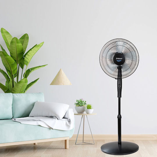 Primo PRSF-80601D Ventilator Pe Piedestal 30W Diametru 40cm Cu Telecomandă Negru