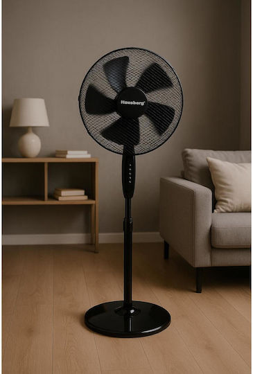Hausberg Hausberg Pedestal Fan 55W Fan Diameter 40cm Black