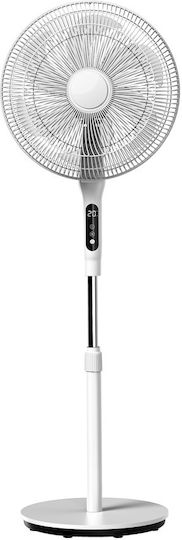 Evivak Pedestal Fan 60W with a 45cm Diameter Remote Control White