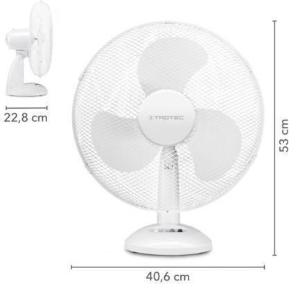 Trotec Επιτραπέζιος Ανεμιστήρας 35W Διαμέτρου 40.64cm Λευκός