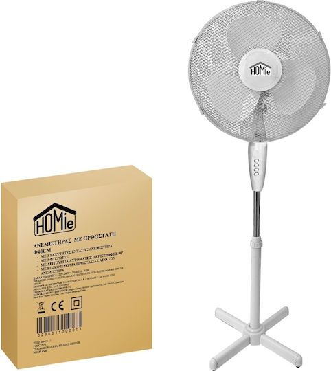 Eurolamp Pedestal Fan 40W Fan Diameter 40cm White