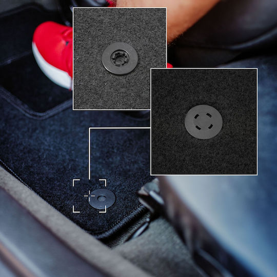 Black Velvet Car Mats Fiat 500 Cabrio Hatchback 2007-2013