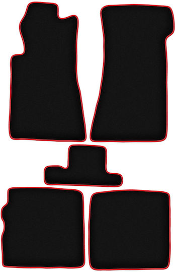 Carlux Red Car Mats Mercedes-Benz SL R107 Long Fronts 1971-1989