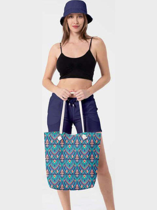 Miami Beach Stoff Strandtasche Blau