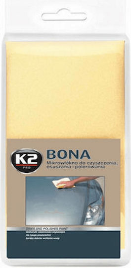 K2 Bona Πανί Μικροϊνών Καθαρισμού / Γυαλίσματος / Στεγνώματος για Αμάξωμα Αυτοκινήτου 340gsm Κίτρινο 40x40cm