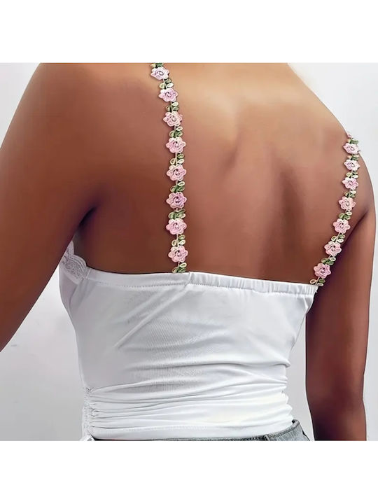 Damen Bluse mit Spitze White