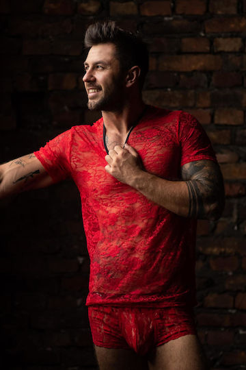 Anais Apparel Top Sexy pentru bărbați Tricou Roșu