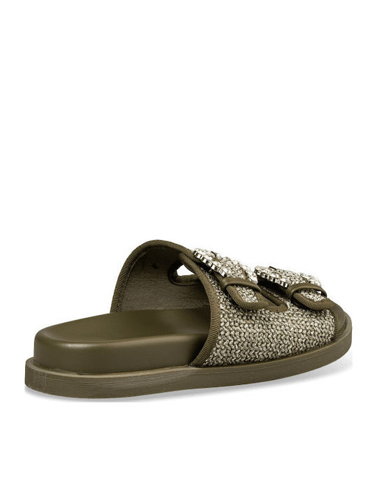 Flache Sandalen Für Damen Grün