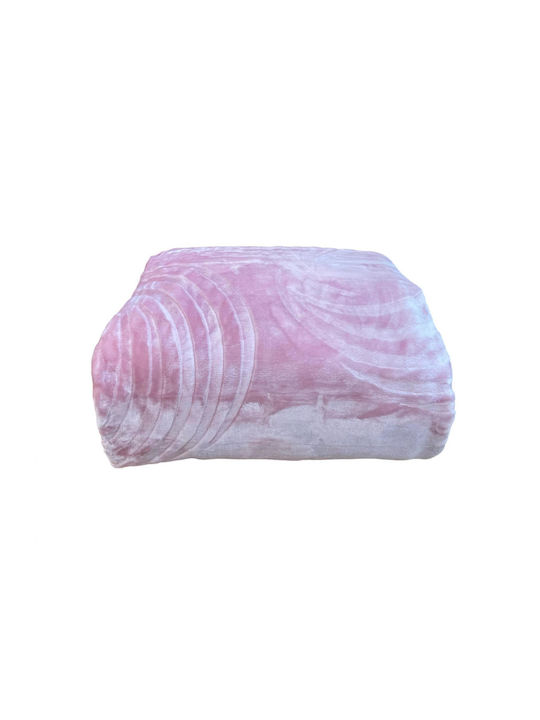 Linea Home Κουβέρτα Βελουτέ Υπέρδιπλη 220x240εκ. Ροζ
