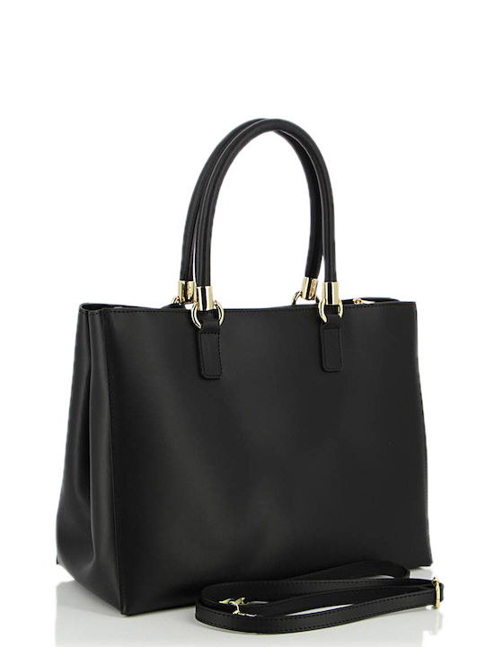 Leather Women's Bag Tote Handbag Black / Gold