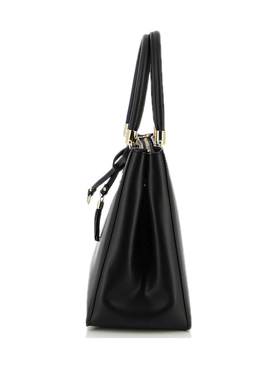 Leather Women's Bag Tote Handbag Black / Gold