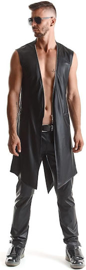 Regnes Fetish Planet Sexy Herren Top Midi Mantel Schwarz