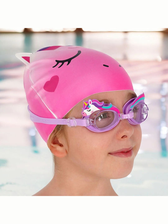 Legami Milano Kids Silicone Swimming Cap Pink