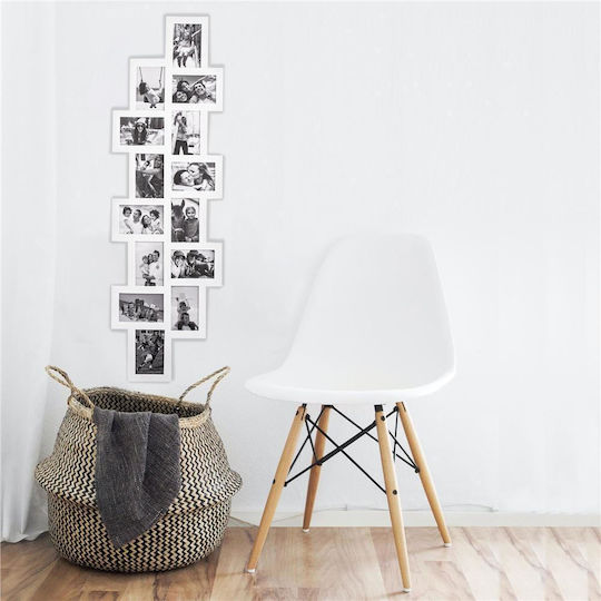Wall-Mounted Plastic Photo Frame With White Frame
