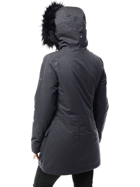 Women's Lifestyle Jacket for Winter with Hood Gray
