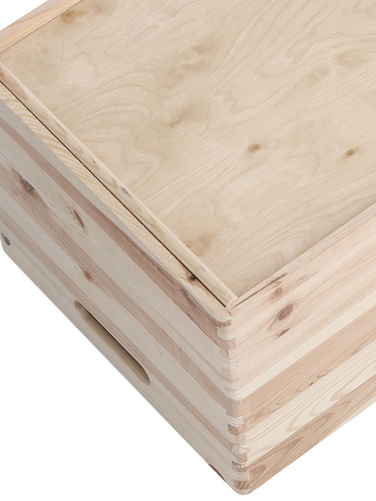 Wooden Storage Box with Lid Beige 40x30x24cm 1pcs