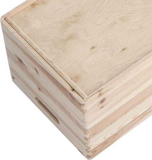 Дърво Кутия за съхранение с капак Бежов 40x30x24см 1бр