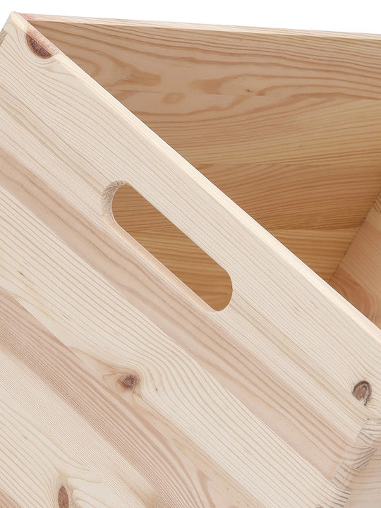 Wooden Storage Box with Lid Beige 40x30x24cm 1pcs