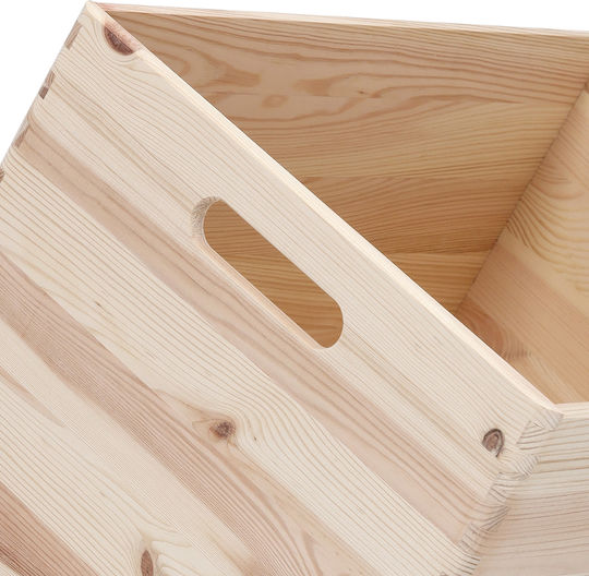 Дърво Кутия за съхранение с капак Бежов 40x30x24см 1бр