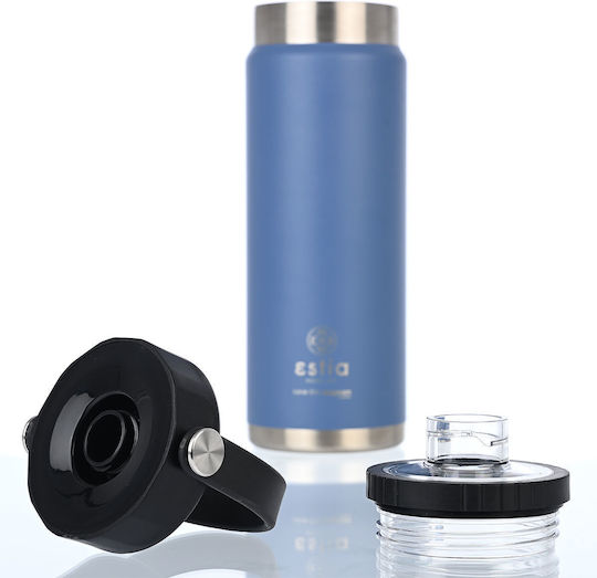 Estia Travel Chug Save the Aegean Bottle Thermos Stainless Steel 750ml Estia Travel Chug Save Aegean Denim Blue with Loop