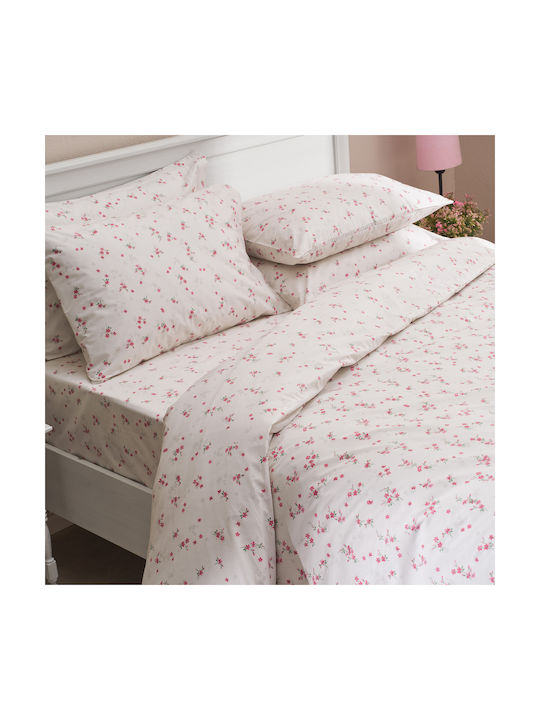 Charalambidis Textiles Ρετρό Σετ Μαξιλαροθήκες Ροζ 52x72εκ.
