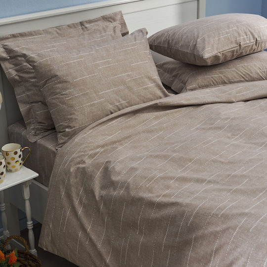 Charalambidis Textiles Kissenbezüge Set Oxford Braun 52x72cm