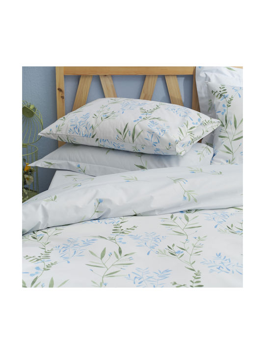Charalambidis Textiles Υάκινθος Σετ Μαξιλαροθήκες Γαλάζιο 52x72εκ.