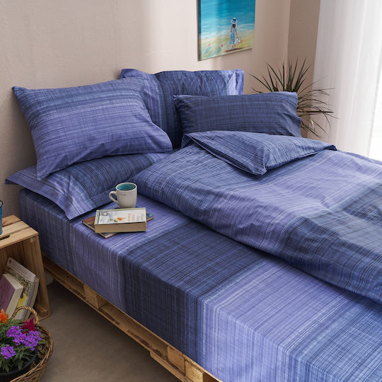 Charalambidis Textiles Σαντορινη Σετ Μαξιλαροθήκες Μπλε 52x72εκ.