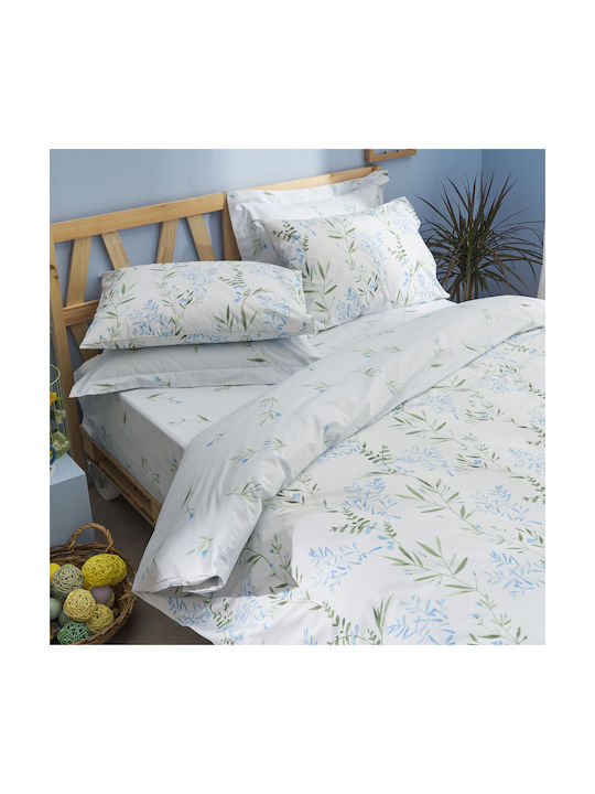 Charalambidis Textiles Υάκινθος Σετ Μαξιλαροθήκες Γαλάζιο 52x72εκ.