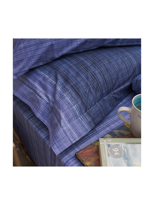Charalambidis Textiles Σαντορινη Σετ Μαξιλαροθήκες Μπλε 52x72εκ.