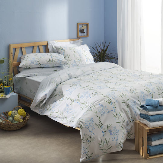 Charalambidis Textiles Υάκινθος Σετ Μαξιλαροθήκες Γαλάζιο 52x72εκ.
