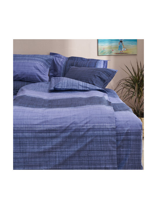 Charalambidis Textiles Σαντορινη Σετ Μαξιλαροθήκες Μπλε 52x72εκ.