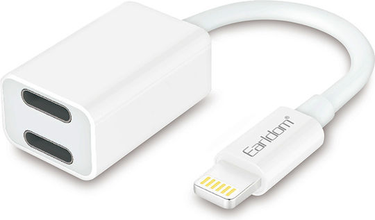 Earldom OT54 Converter Lightning male to Lightning 2x female White 1pcs