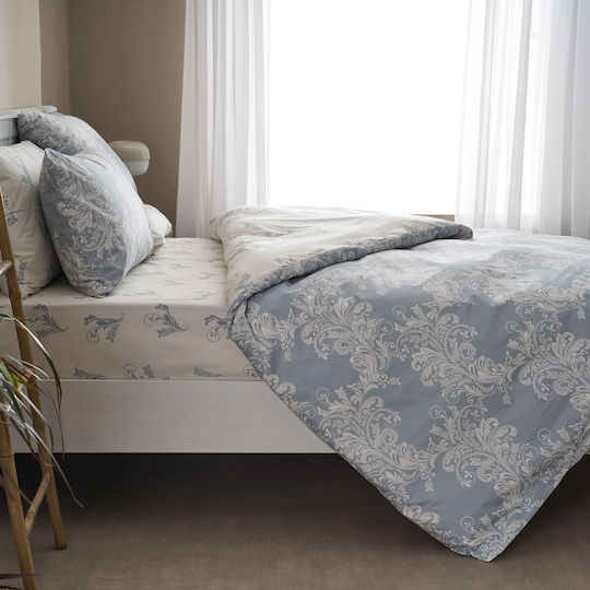Charalambidis Textiles Δαντέλα Σετ Μαξιλαροθήκες Oxford Γαλάζιο 50x70εκ.