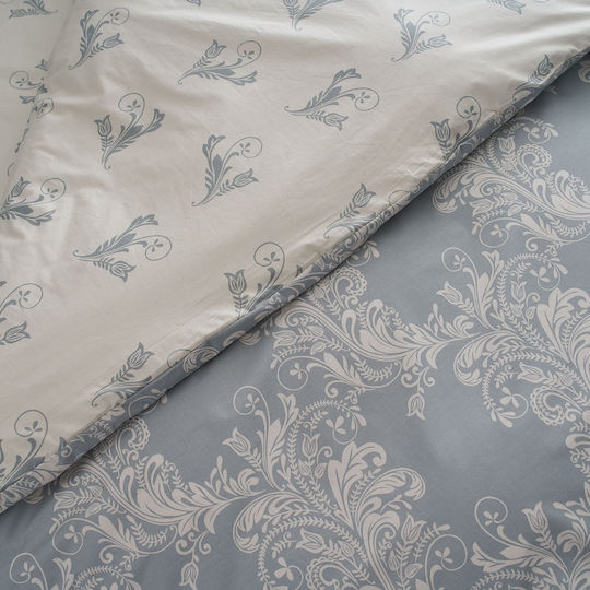 Charalambidis Textiles Δαντέλα Σετ Μαξιλαροθήκες Oxford Γαλάζιο 50x70εκ.