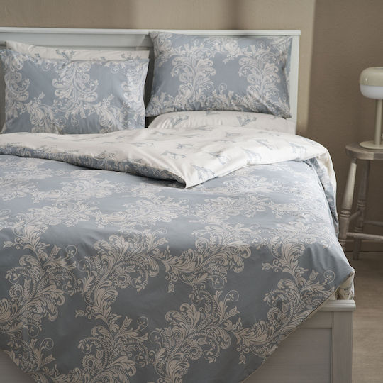 Charalambidis Textiles Δαντέλα Σετ Μαξιλαροθήκες Oxford Γαλάζιο 50x70εκ.