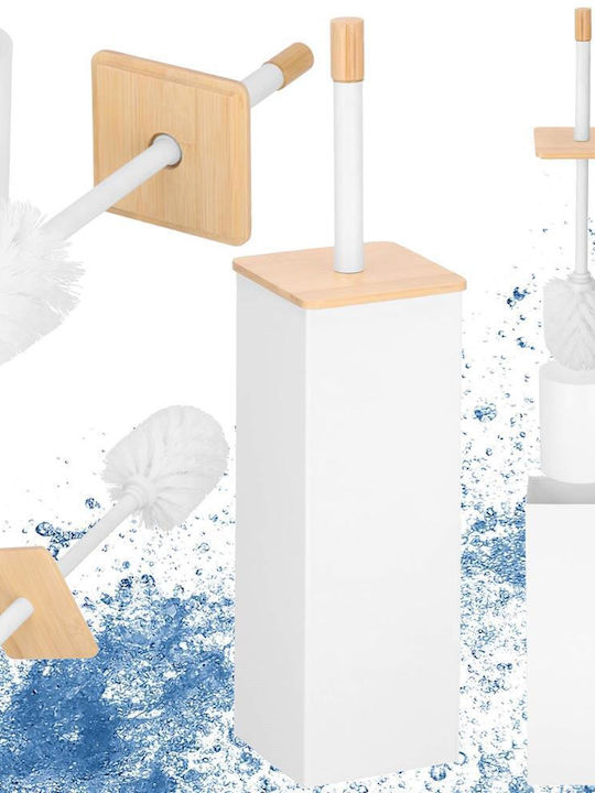Metallic Toilet Brush White