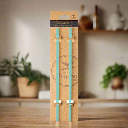 Estia Straw Tumbler XL Strohhalm für Thermos 900ml aus Kunststoff Bermuda Grün 2 Stück Grün