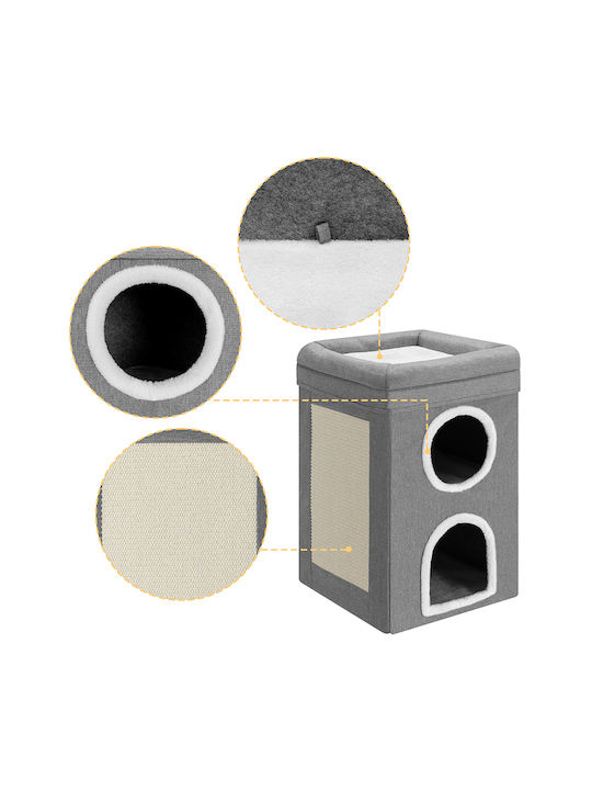 Bakaji Scratching Post Cat Trees Gray 3 levels 41x41x63cm