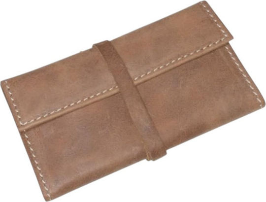 Gk Shoes Lederne Tabaktasche Braun mit Schnur 10x16.5cm